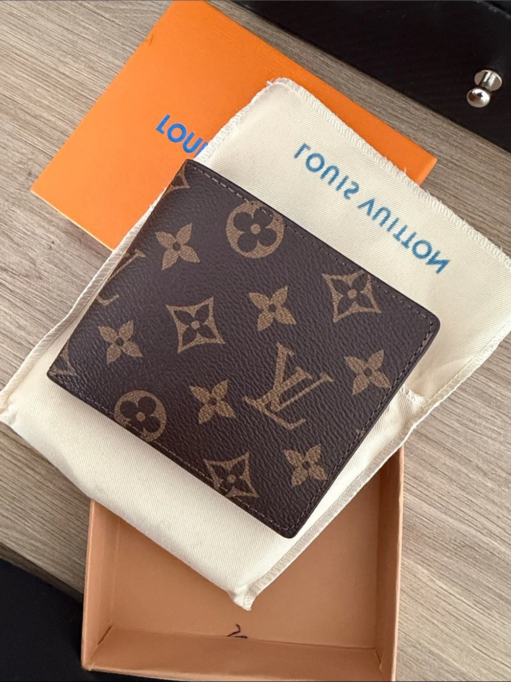 Louis Vuitton Black Monogram Embossed Card & Key Holder